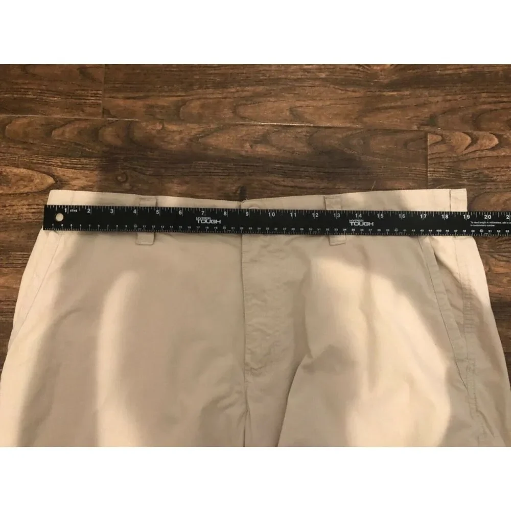 MENS COLUMBIA BEIGE TAN KHAKI 19" CASUAL FLAT FRONT LIGHT WEIGHT WALK SHORTS 38 - Picture 7 of 10